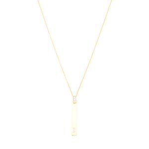 I. REISS Made In Israel 14kt Gold Diamond Drop Stick Necklace